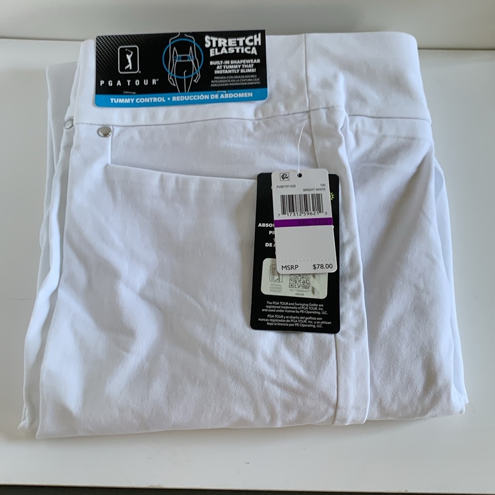 PGA TOUR Women's Pull-on Golf Pant with Tummy Control - Picture 2 of 5